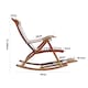 image 3 of Living and Home Bamboo Rocking Chair Foldable Recliner for Indoor & Outdoor Use | Brown | One Size