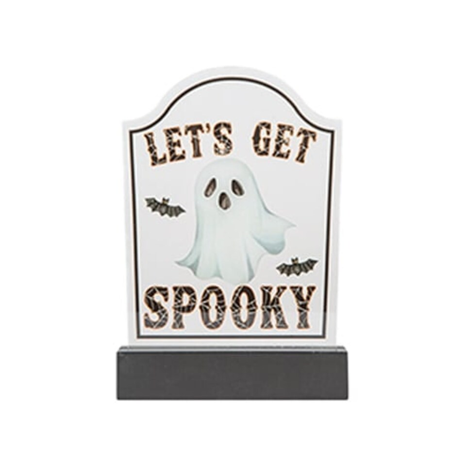 Lets Get Spooky Halloween Tombstone Ornament Decoration
