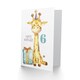 image 2 of 6th Cute Baby Giraffe Party Hat Cartoon Kids Age 6 Year Old Child Birthday Card