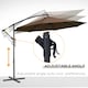 image 5 of Outsunny 3(m) Garden Banana Parasol Cantilever Umbrella w/Crank& Base, Brown