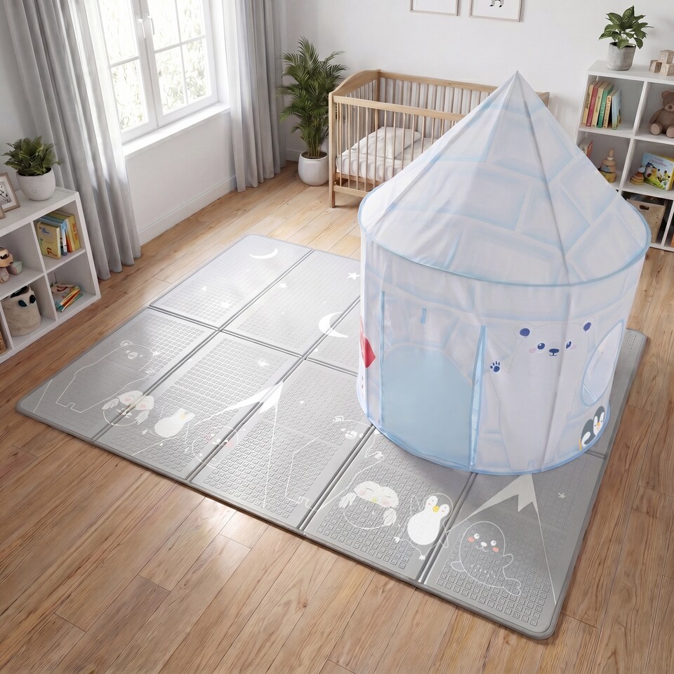 image 1 of Kids Arctic Play Tent and Play Mat Set