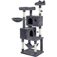 Yaheetech 163 cm Large Cat Tower with Condos Platform Perch Dark Grey