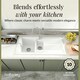 image 3 of Fireclay Kitchen Drop In Sink - 1.5 Bowls & Grooved Draining Area (Wastes Sold Separately) - White - 1010mm x 525mm - Balterley