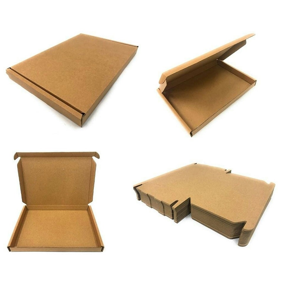 image 1 of 100 x C4 (332x245x22mm) Brown Postal Royal Mail Large Letter PIP Cardboard Shipping Boxes Brown