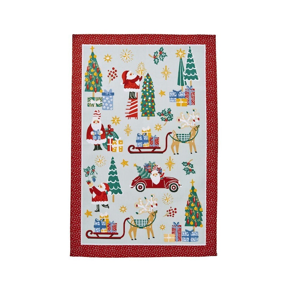 image 1 of Ulster Weavers Tis The Season Tea Towel - Cotton Red/Green