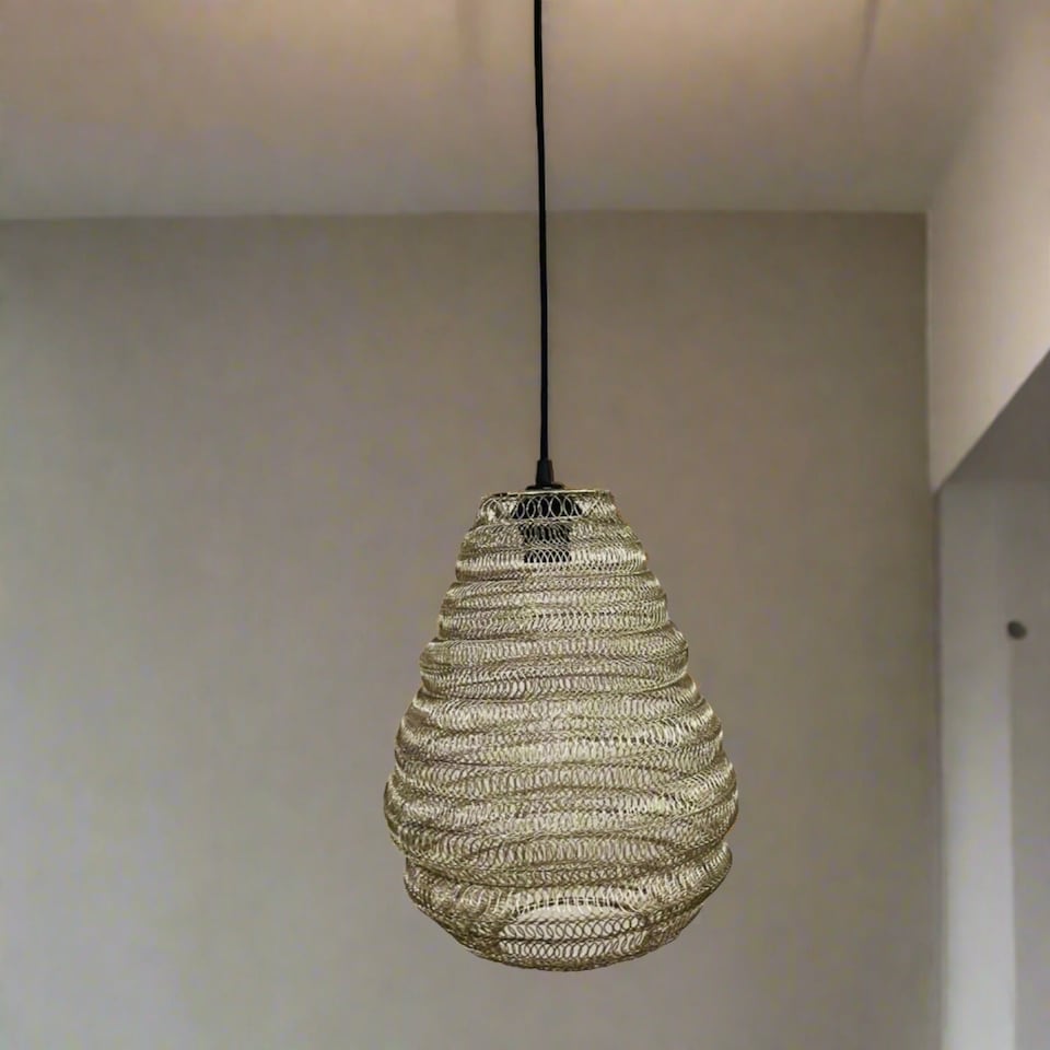 image 1 of CGC Casablanca Medium Silver Moroccan Mesh Metal Ceiling Pendant Light | Silver | Silver | Height: 34 cm Width: 30 cm Ceiling Rose Height: 150 cm