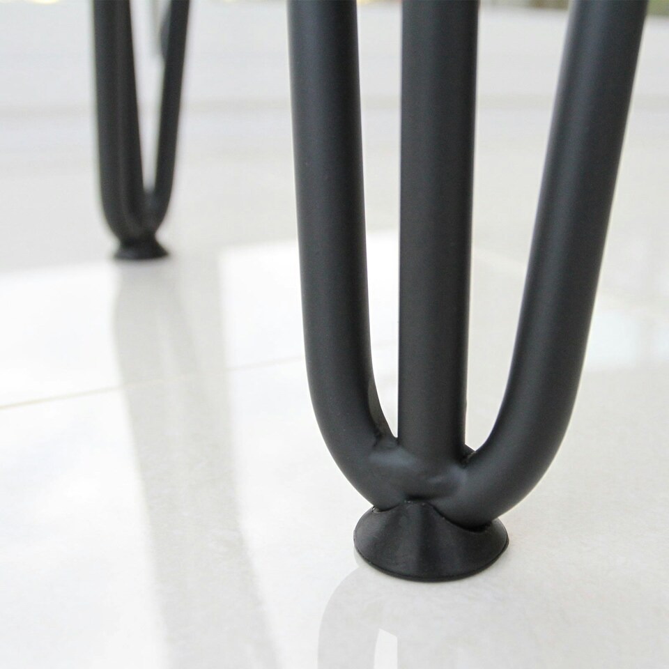 image 1 of 4 x 12" Hairpin Legs - 3 Prong - 12mm - Black Black