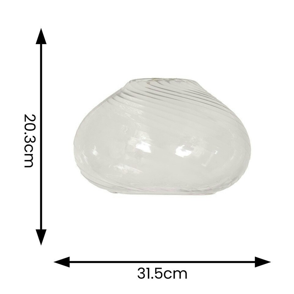 image 1 of ValueLights Corinne Twill Spiral Bulbous Clear Glass Easy Fit Pendant Lamp Shade with Bulb Multi