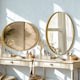 image 4 of Retro Wall Large 3D Oval Vanity Mirror For Bedroom, Bathroom, Living Room