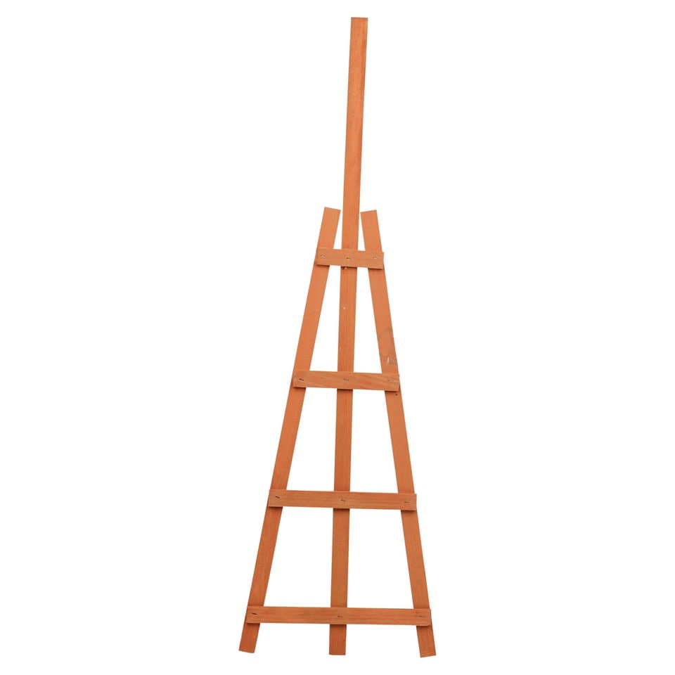 image 1 of Natural Wooden Potted Climbing Garden Plants Trellis Plant Support Frame Balcony | Brown | Brown