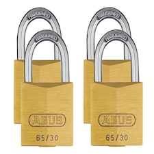ABUS Mechanical 65/30Mm Brass Padlock Quad Pack