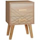 image 1 of HOMCOM Bedside Cabinet, Nordic Bedside Table with 2 Drawers Wood Legs, Natural