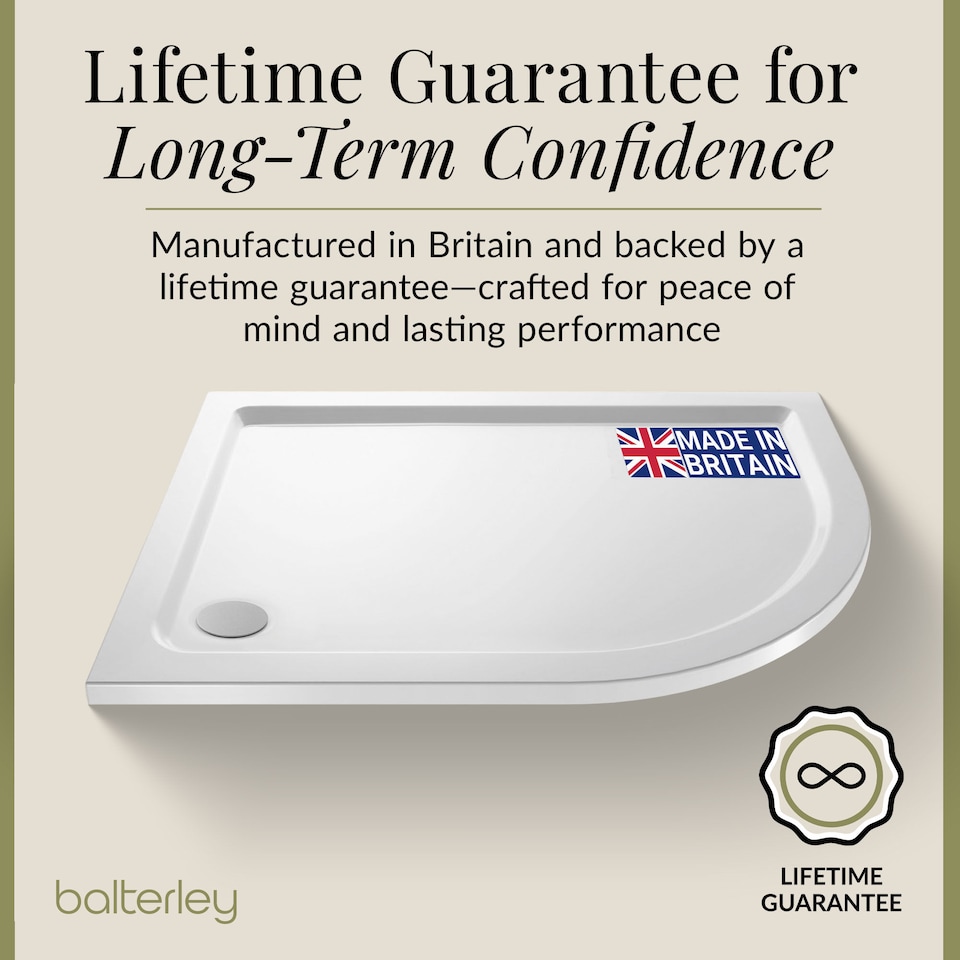 image 1 of Balterley Premium Shower Tray - Right Hand Offset Quadrant | White | White | 1