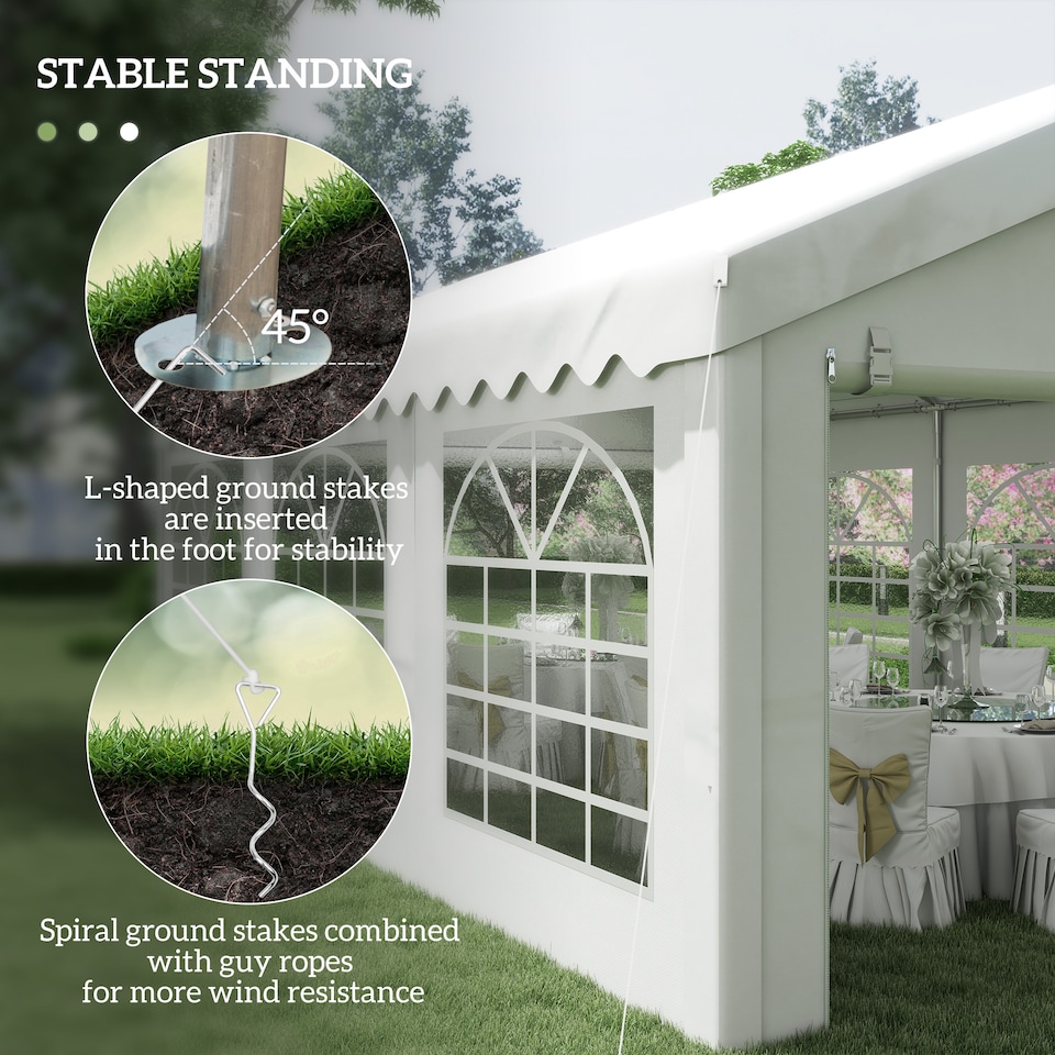image 1 of Outsunny 6m Garden Gazebo Portable Carport Shelter w/ Removable Sidewalls&Doors