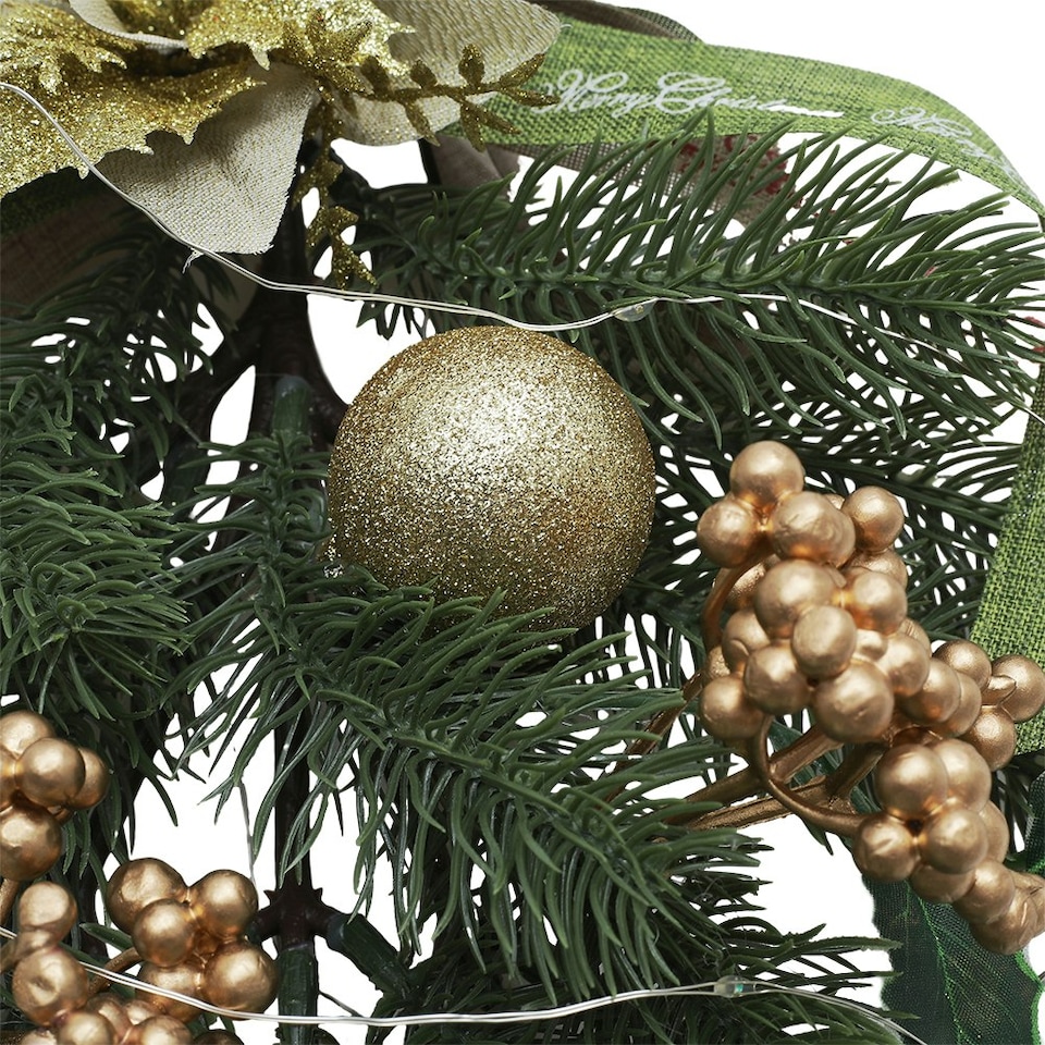 image 1 of Living and Home Christmas Swag with LED Lights for Holiday Decor