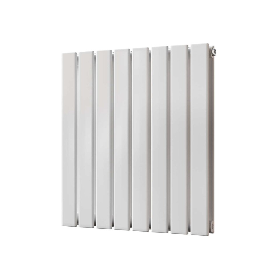 image 1 of Typhoon Horizontal Double Panel Heated Bathroom Radiator - White - (H) 600mm x (W) 544mm