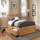 image 1 of 4ft6 Double Oak Finish Wood Bed Frame.2 Drawer Storage,Wooden Woodern, Bedstead
