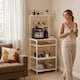 image 7 of HOMCOM Freestanding Shelving Unit with 6 Hooks and Wine Rack