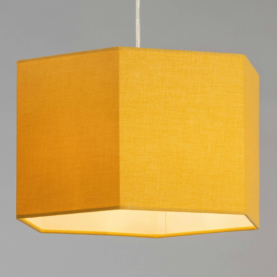 image 1 of BHS Glow Kid's Hexagon Easy Fit Shade, Ochre | Yellow | Ochre | 1