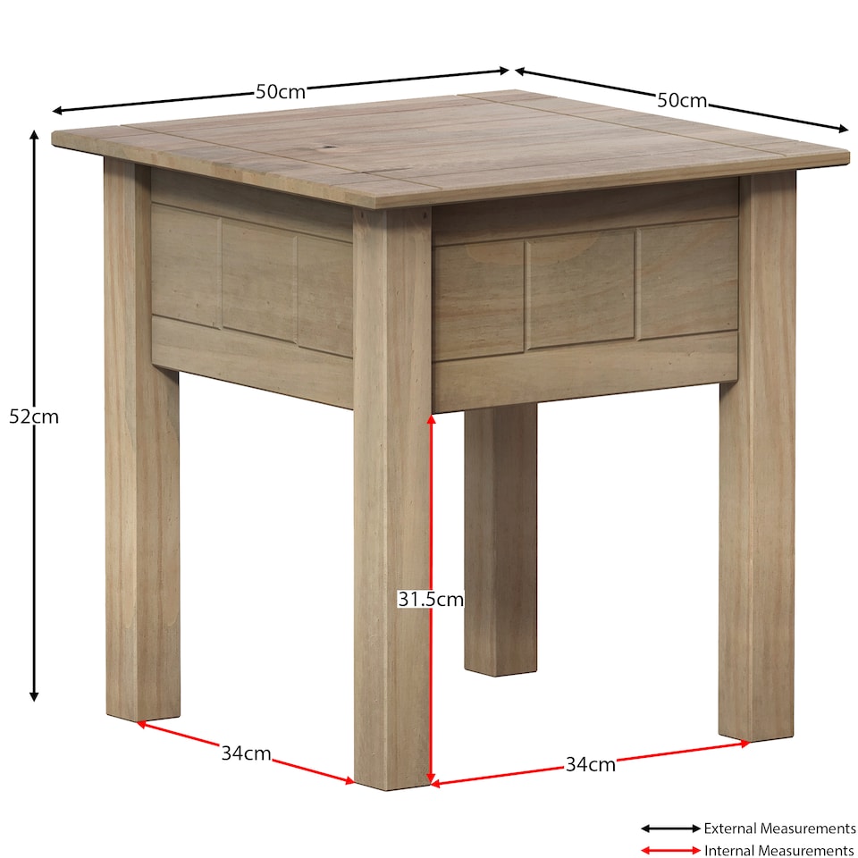 image 1 of Vida Designs Panama Lamp Table Side Sofa Bedside Coffee Table, Solid Pine Wood