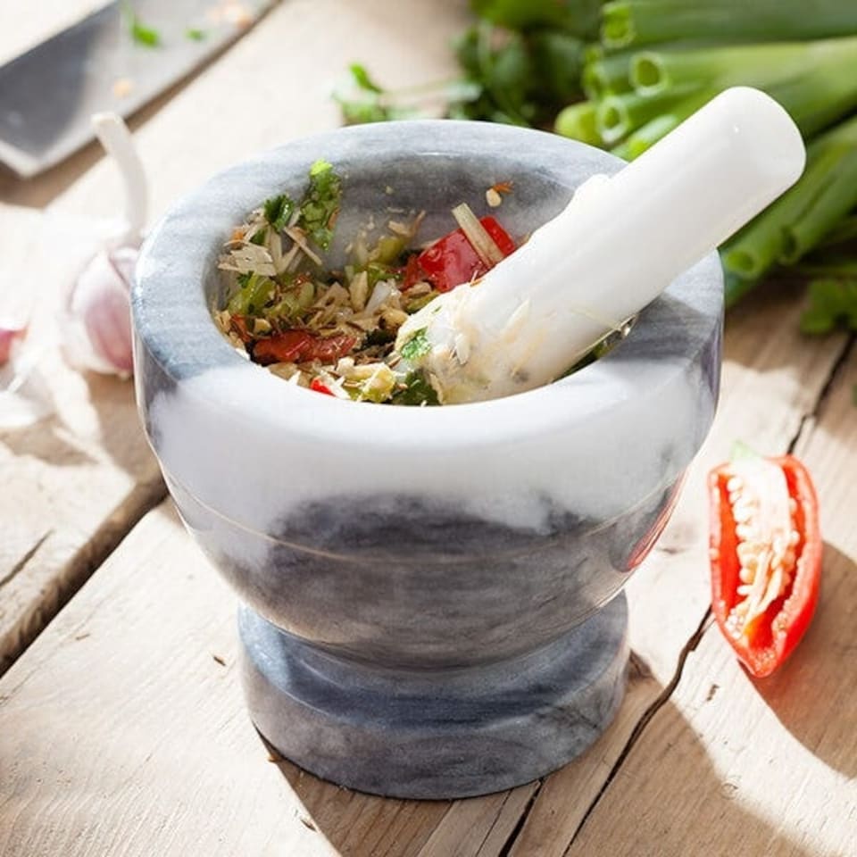 image 1 of Judge White Marble Large Mortar & Pestle 13cm
