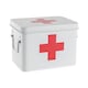 image 1 of Harbour Housewares Vintage Metal First Aid Box - 23cm - White | White | White | 1