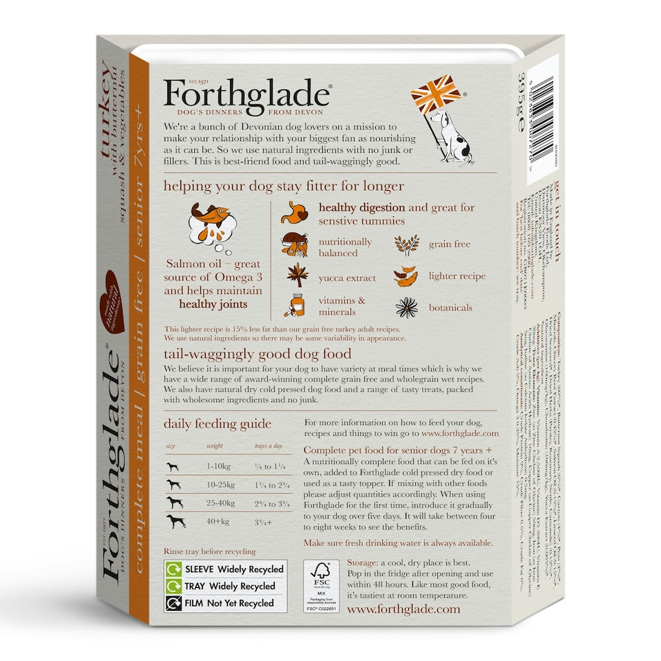 image 1 of Senior Turkey & Butternut Squash Wet Dog Food (18x395g)