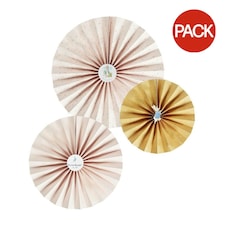 Peter Rabbit Paper Party Fan Decoration (Pack of 3) - Cream/Orange - One Size Cream