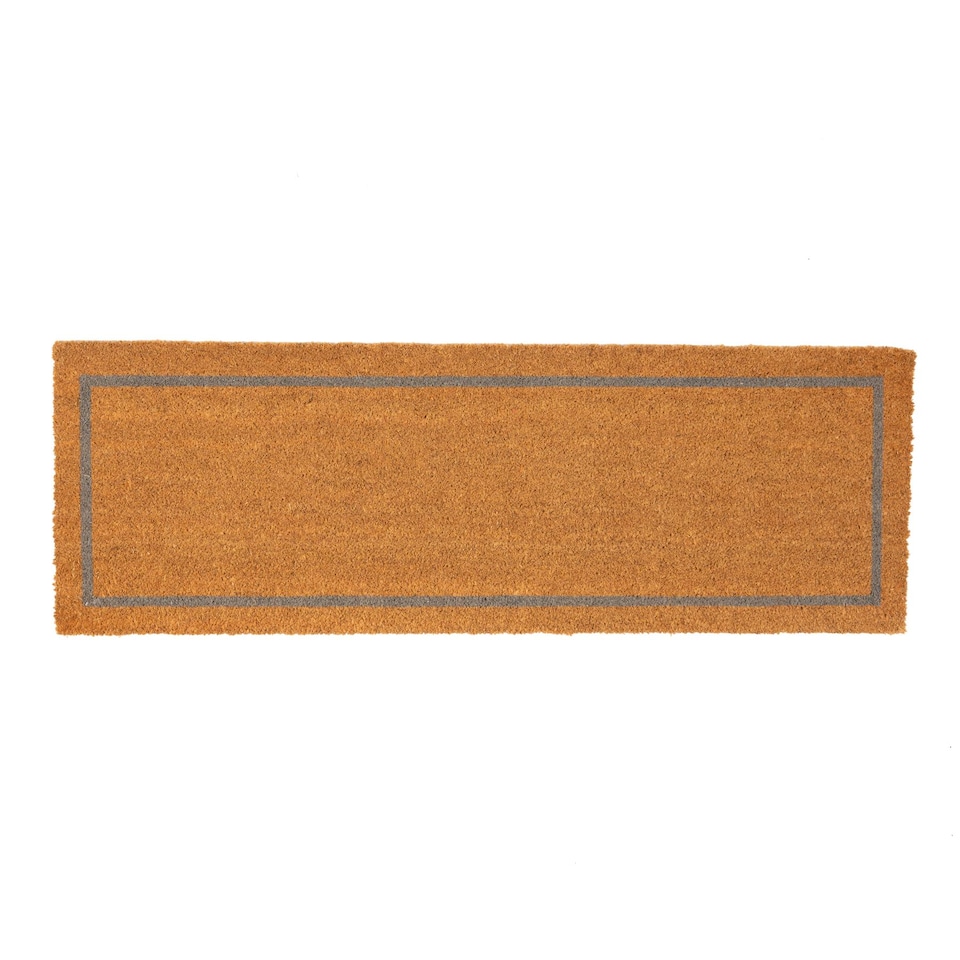 image 1 of Nicola Spring Coir Double Door Mat - 120 x 40cm - Grey Inset