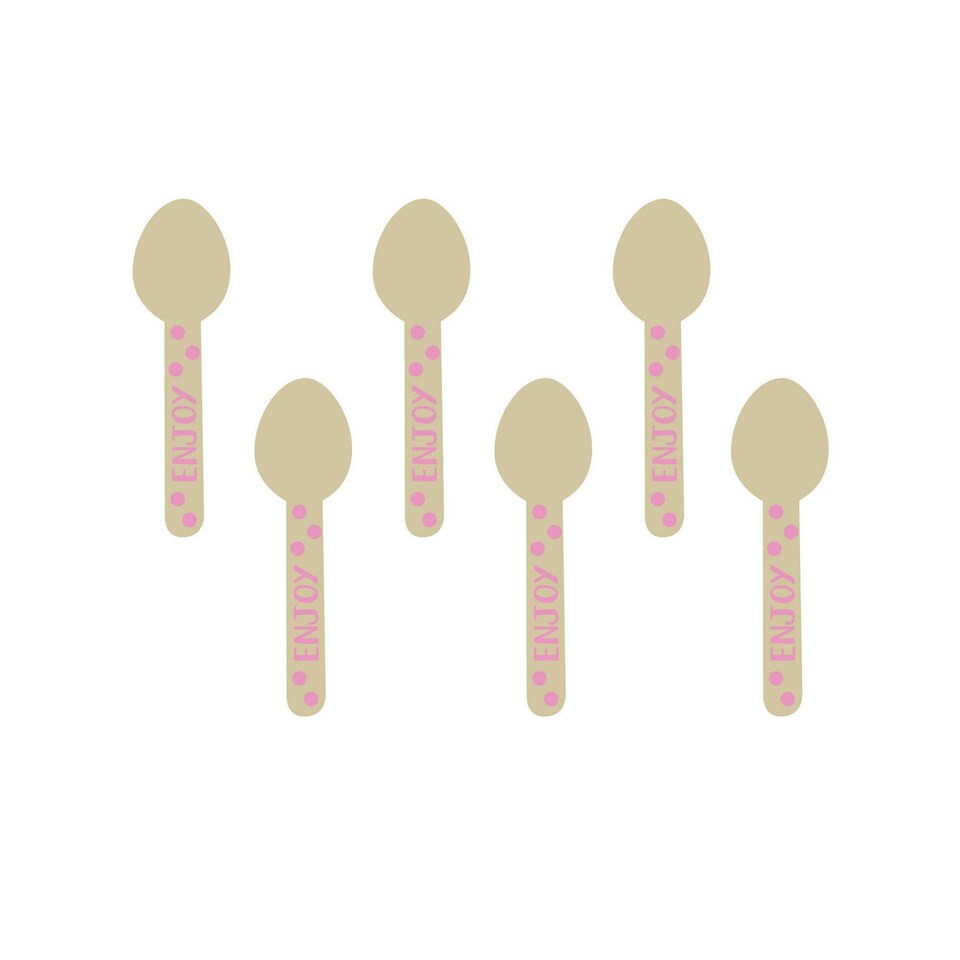 Amscan Mini Wooden Spoon - Light Pink/Cream - One Size