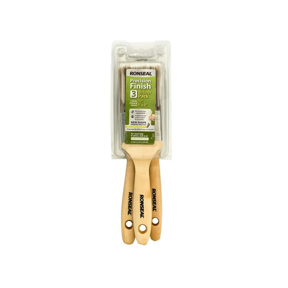 Ronseal Precision Finish Brush (pack 3) - Multi Colour - One Size