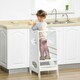 image 2 of HOMCOM Toddler Step Stool Kids Adjustable Standing Tower with Safety Rail 