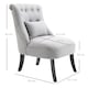 image 3 of HOMCOM Tub Chair, Armless Single Sofa, Modern Button Tufted Armchair, Upholstered Linen Fabric Longue Accent Chair for Living Room, Bedroom, Grey