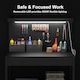 image 5 of HOMCOM 110 cm Workbench with Pegboard and LED Light, 272 kg Load Capacity | Black | Black | 110L x 60W x 150H cm