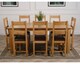 image 3 of Oslo 180 x 90 cm Large Oak Dining Table and 8 Lincoln Chairs | Brown | Brown