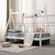 image 3 of Harry Kids Childrens White Wooden Teepee Tent Single Bed Frame | White | White | Single