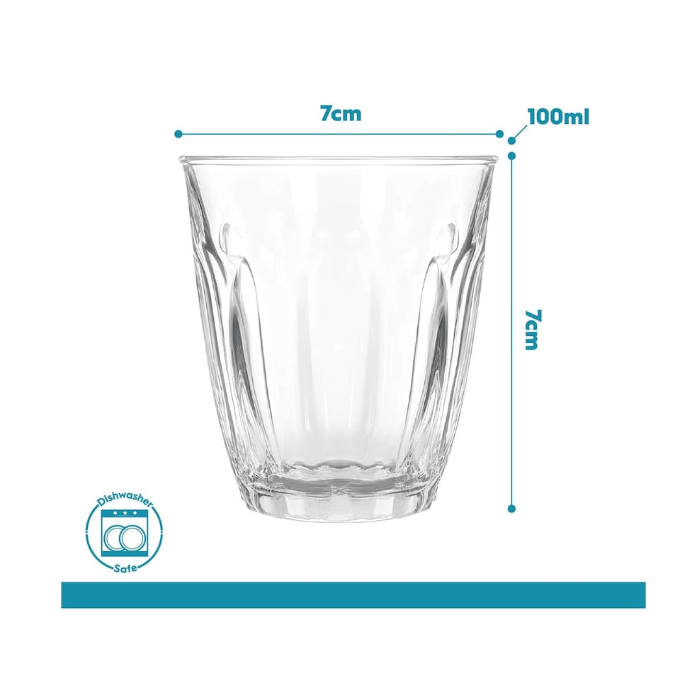 image 1 of Argon Tableware 100ml Fluted Espresso Glasses - Ribbed Fluted Coffee Glassware Tumblers Set Durable Soda Lime Glass | Clear | Clear | One Size | 12