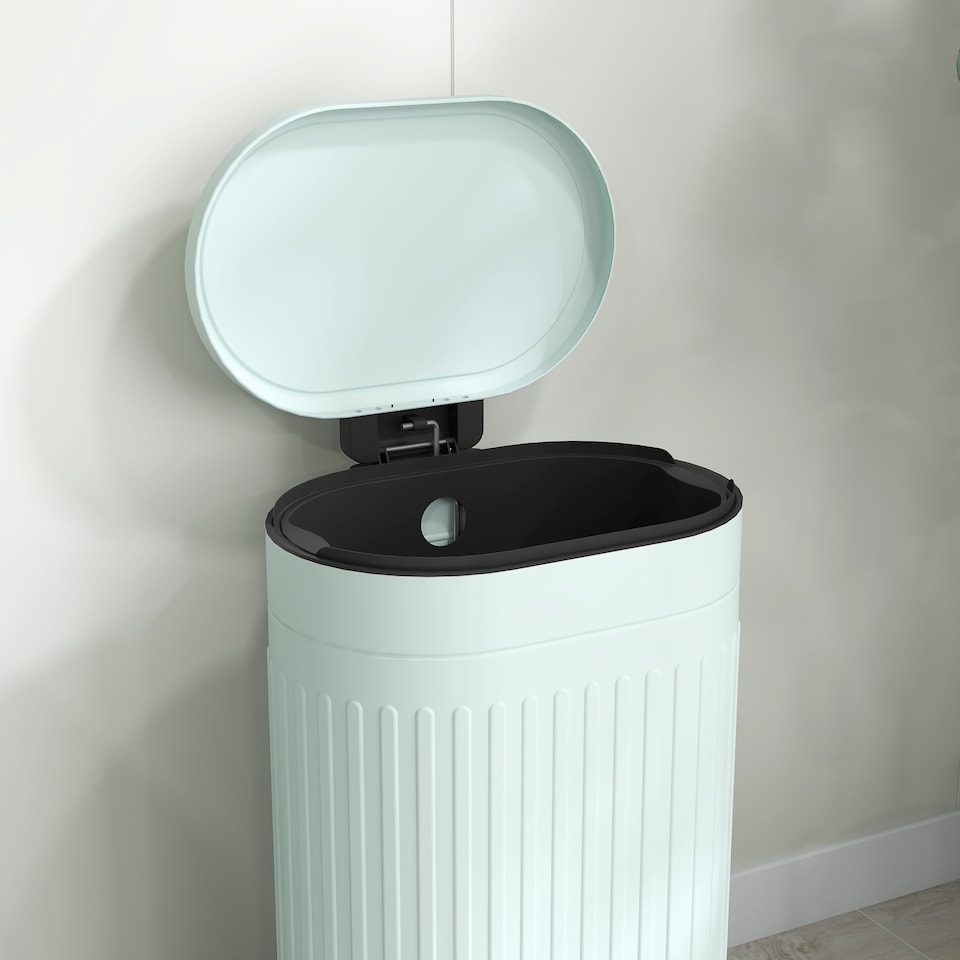 image 1 of HOMCOM 30 Litre Pedal Bin, Fingerprint Proof Kitchen Bin with Soft-close Lid, Metal Rubbish Bin with Foot Pedal and Removable Inner Bucket, Light Green | Green | Light Green | 1
