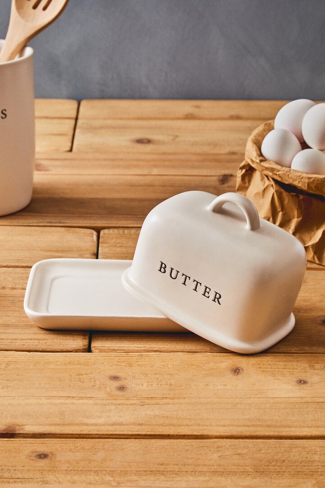image 1 of Farmhouse Cream Large Butter Dish