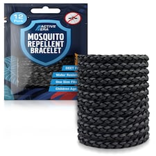 Adventure Mosquito Repellent Bands - 12 Pack - Black