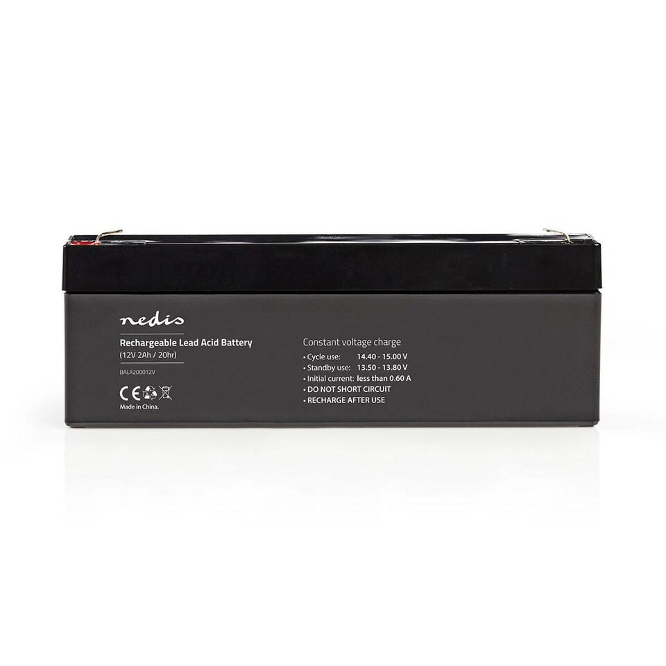 image 1 of Nedis Lead-Acid Battery Rechargeable 12v 12 Volt 2h 2000mAh Sealed 178 mm x 34 mm x 66 mm