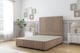 image 1 of Sloomy Harrington Mink Plush Divan Bed Base 2 Drawers Right Side With 54 Inch Floor Standing Headboard & 12 Inch Matching Footboard | Brown | Mink | Super King | 1