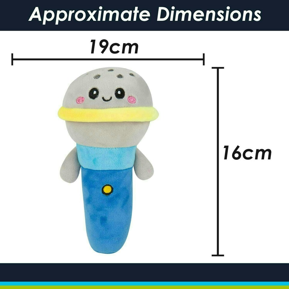 image 1 of Microphone Soft Toy Cute Plushie Huggable Cuddly Stuffed Toy 16cm Blue