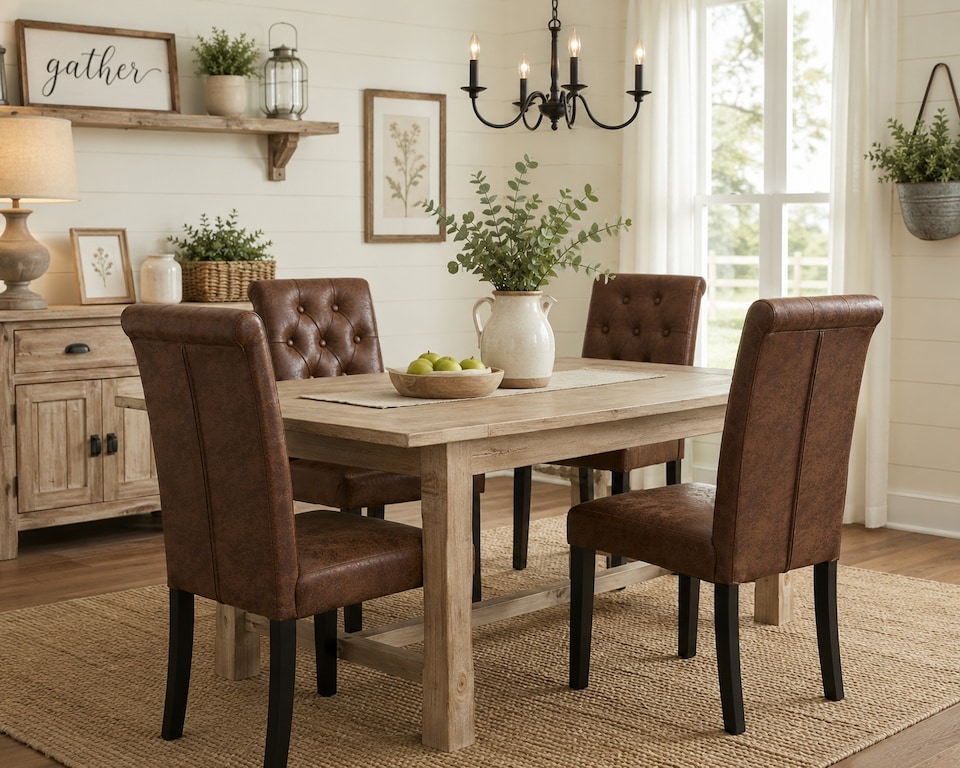 image 1 of MCC Direct Set of 2 Fabric Linen Button Back Kitchen Dining Chairs