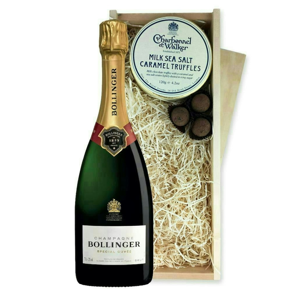 Bollinger Special Cuvee Brut Champagne And Milk Sea Salt Charbonnel Chocolates Box 75cl 12% abv