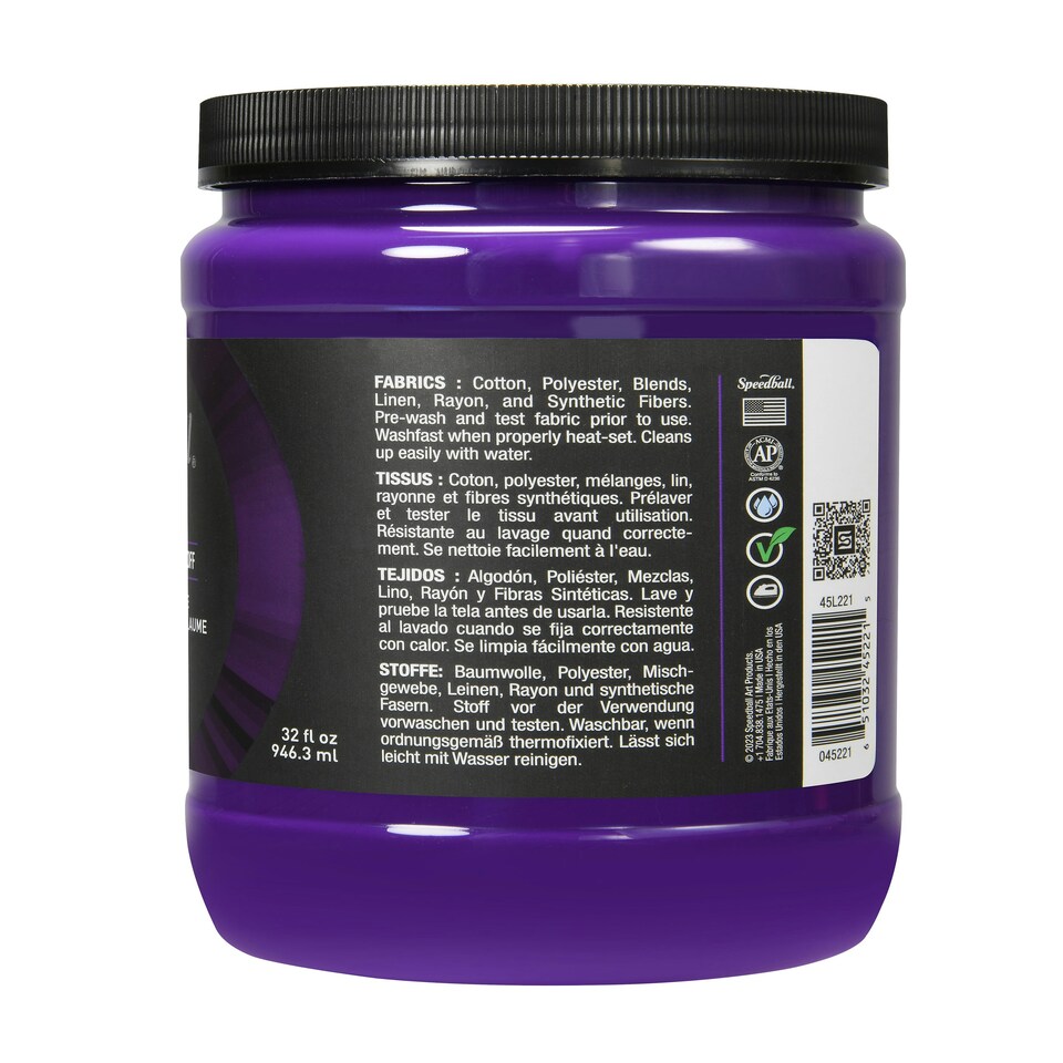 image 1 of Speedball Screen Printing Fabric Ink, Bright Plum, 32oz