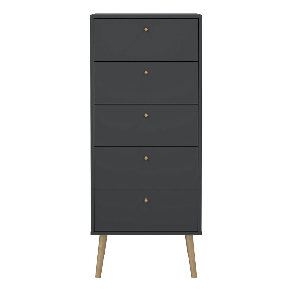 image 1 of Cumbria Chest 5 Drawers Dark Grey