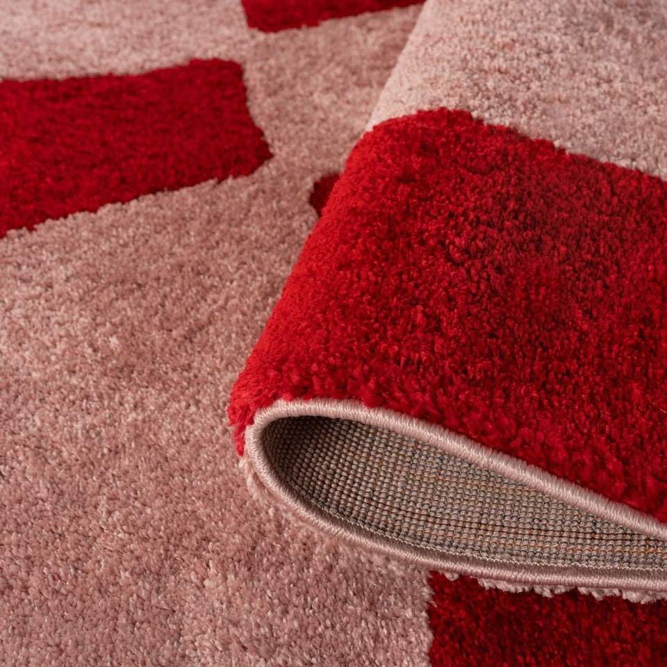 image 1 of The Rugs Joli Collection Chequered Soft and Dense Pile Living Room and Bedroom Floor Rug