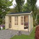 image 3 of Wrexham 2-Log Cabin, Wooden Garden Room, Timber Summerhouse, Home Office - L525 x W350.8 x H250.8 cm Brown