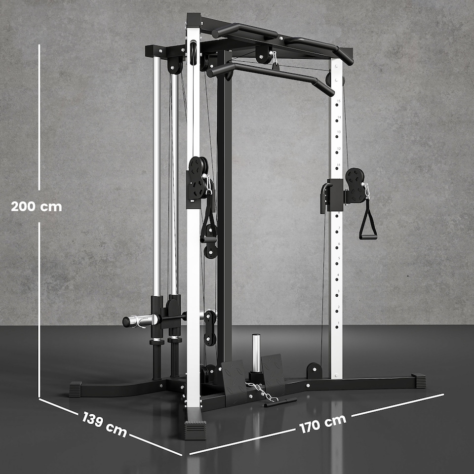 image 1 of SPORTNOW Home Gym Machine, 15-Position Adjustable Training Workout Station